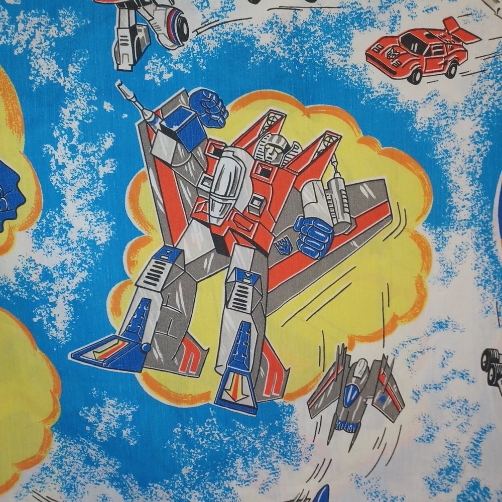 Vintage 1984 Transformers Flat Sheet Double Full Optimus Prime Hasbro USA